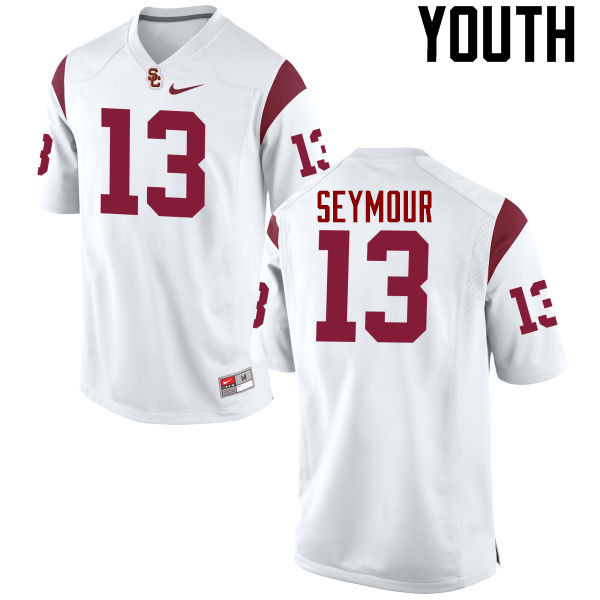Youth #13 Kevon Seymour USC Trojans College Football Jerseys-White